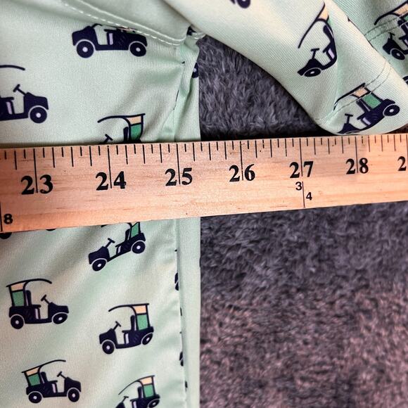 Elliott Collection Polo Shirt Mens XL Golf Cart Print Mint Green Performance - Picture 5 of 7